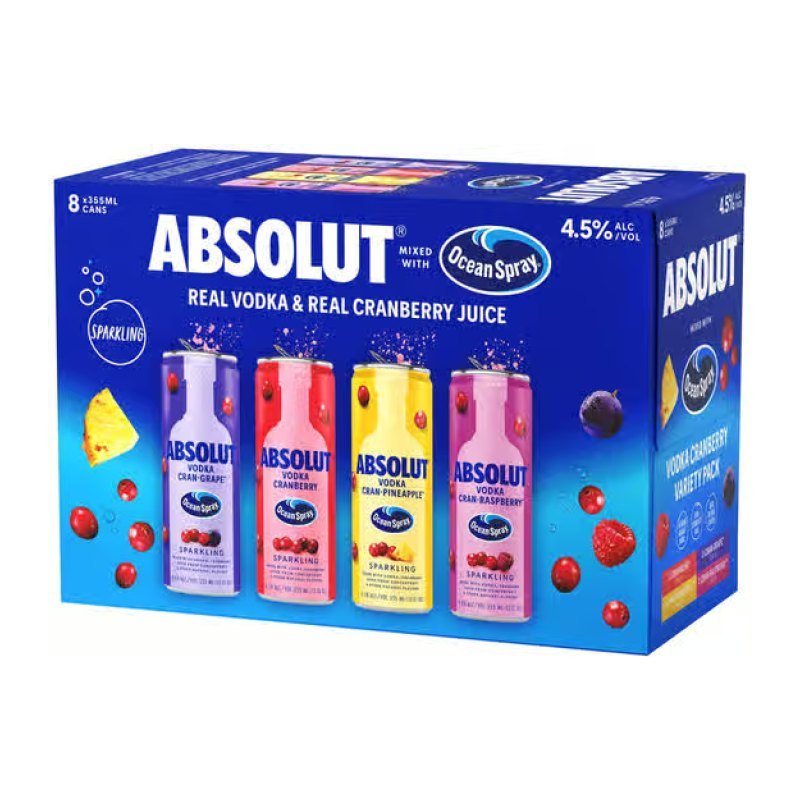 ABSOLUT OCEAN SPRAY VRTY 8PK 12OZ