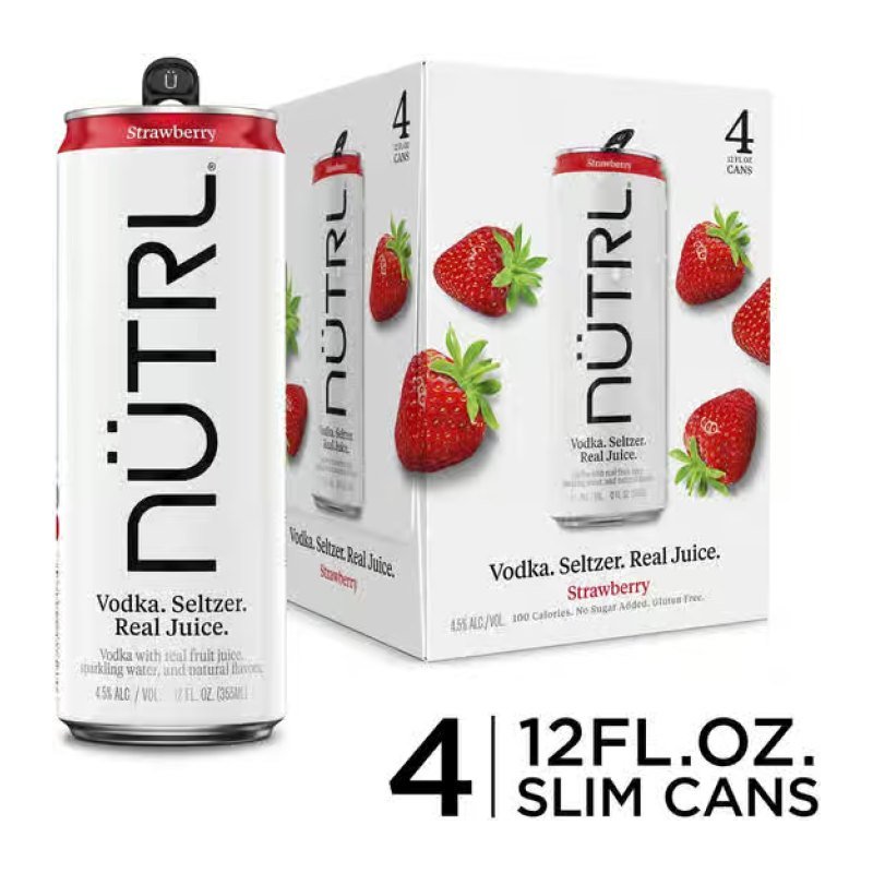 NUTRL STRAWBERRY VODKA RTD 4PK 12OZ