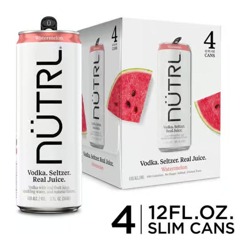 NUTRL VODKA SELTZER WATERMELON 4PK 12OZ