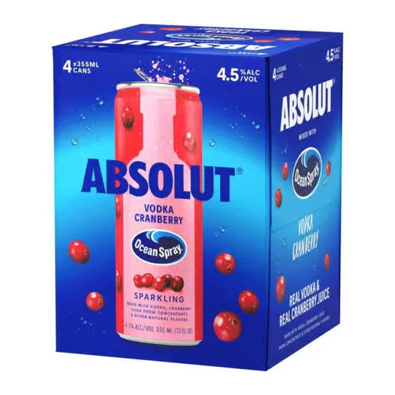 ABSOLUT OCEAN SPRAY CRANBERRY 4PK 12OZ